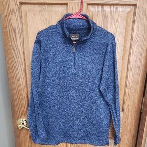 Men's Heathered Navy Zip-Up Sweater